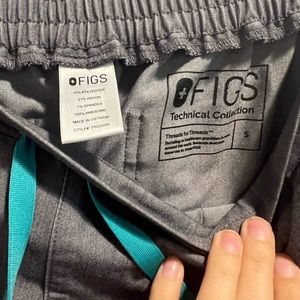 Grey graphite figs scrub pants in technical collection straight leg